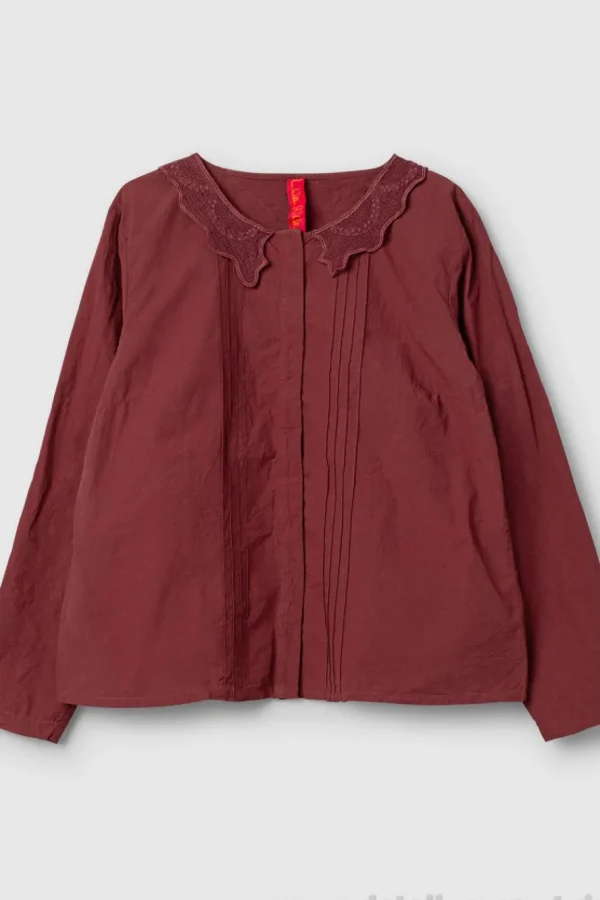 Blusen*Ewa i Walla * Bluse 44107 LOIS in burgunder rot (burgundy) - reine Knitterbaumwolle