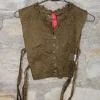 Blusen*Ewa i Walla * Blusenkragen 77595 AXELINA in oliv (olive) - Organza aus reiner Baumwolle