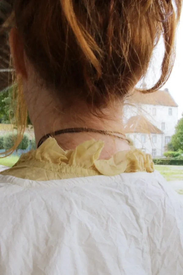 Blusen*Ewa i Walla * Blusenkragen 77595 AXELINA im hellen lemon (ecru) - Organza aus reiner Baumwolle