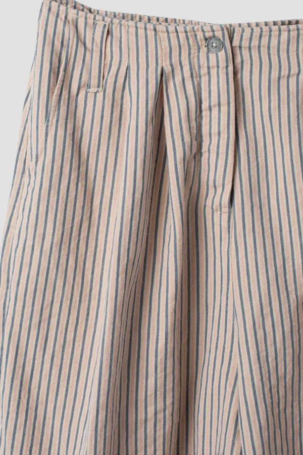 Hosen*Ewa i Walla Hose BOTVI 11426 in beige mit Streifen in blau-rosa - Leinen mit Baumwolle