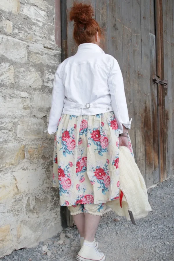 Kleider*Ewa i Walla Kleid 55859 ALISON in pastellgelb mit Flowerprint (vanilla flower) - reine Knitterbaumwolle