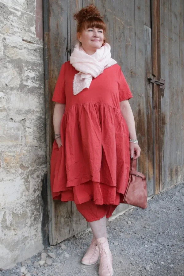 Kleider*Ewa i Walla Kleid 55859 ALISON in rosenrot (rose) - reine Knitterbaumwolle