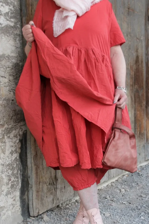 Kleider*Ewa i Walla Kleid 55859 ALISON in rosenrot (rose) - reine Knitterbaumwolle