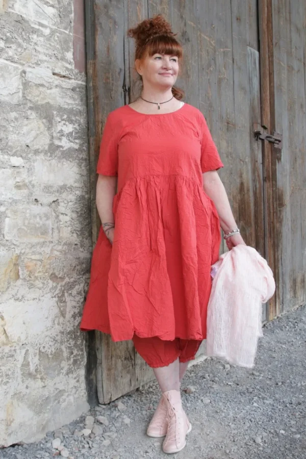 Kleider*Ewa i Walla Kleid 55859 ALISON in rosenrot (rose) - reine Knitterbaumwolle