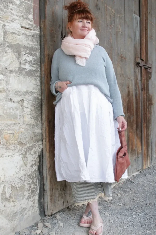 Kleider*Ewa i Walla Kleid 55849 BARBRO in reinweiss (white) - reine Knitterbaumwolle