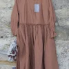 Kleider*Ewa i Walla Kleid 55798 FIONA in rostrot (marsala) - reine Knitterbaumwolle