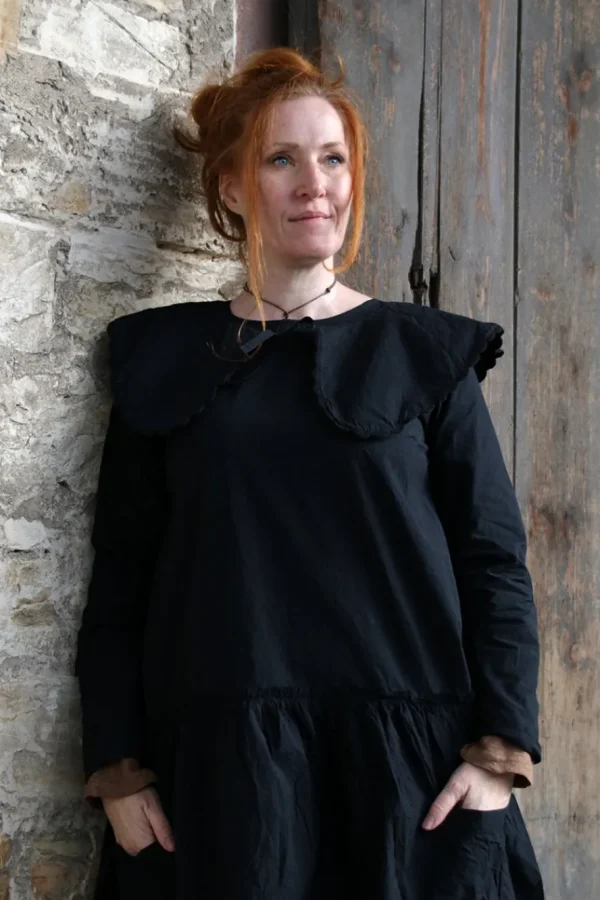 Kleider*Ewa i Walla * Kleid 55865 LEONOR in schwarz (black) - reine Knitterbaumwolle