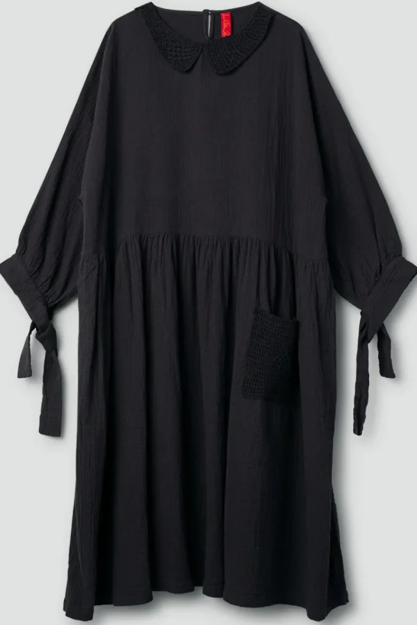 Kleider*Ewa i Walla * Kleid 55866 LISE-LOTT in vintage schwarz (black) - softe Winterbaumwolle