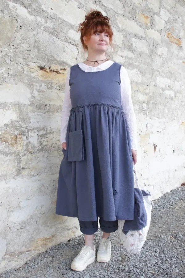 Kleider*Ewa i Walla Kleid 55895 RUBY in blau (blue) - Seersucker aus reiner Baumwolle