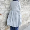 Kleider*Ewa i Walla Kleid KJELLA 55906 in hellblau zart kariert (original) - Baumwolle mit Leinen