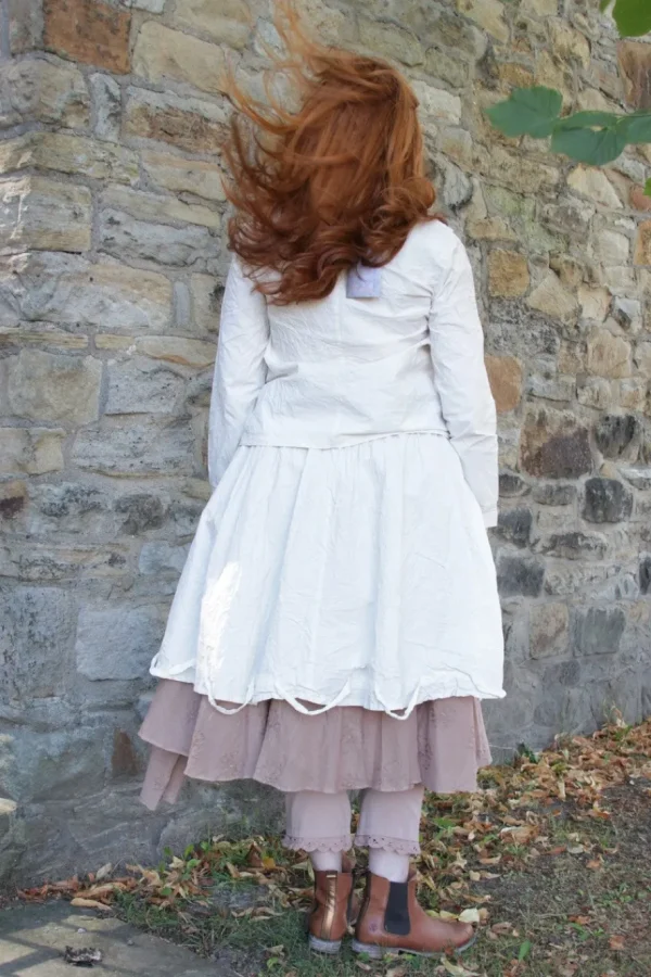 Röcke*Ewa i Walla * Rock 22237 AILA in cremeweiß (cream) - reine Knitterbaumwolle