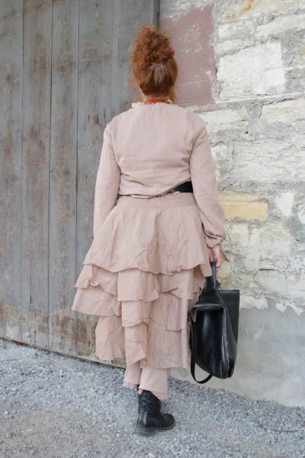 Röcke*Ewa i Walla * Rock 22220 TINE altrose (taupe) - Hard Voile aus reiner Baumwolle