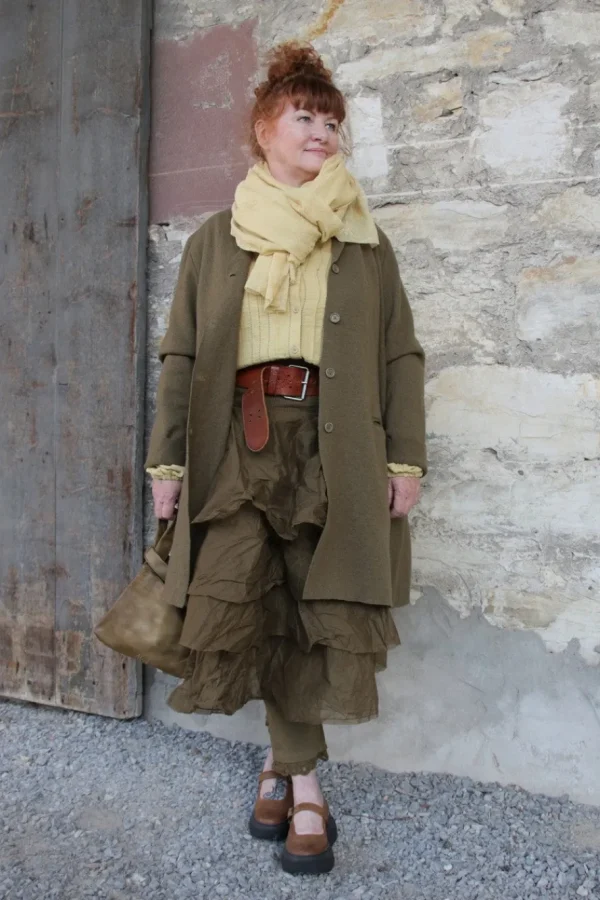 Röcke*Ewa i Walla Rock 22220 TINE oliv (olive) - Hard Voile aus reiner Baumwolle