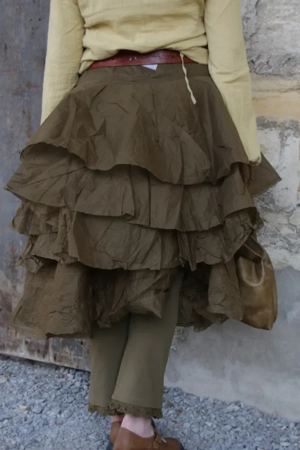 Röcke*Ewa i Walla Rock 22220 TINE oliv (olive) - Hard Voile aus reiner Baumwolle