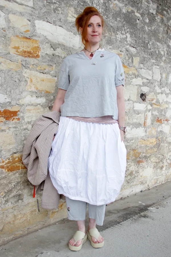 Röcke*Ewa i Walla Rock DESIRE 22269 in weiß (white) - reine Knitterbaumwolle