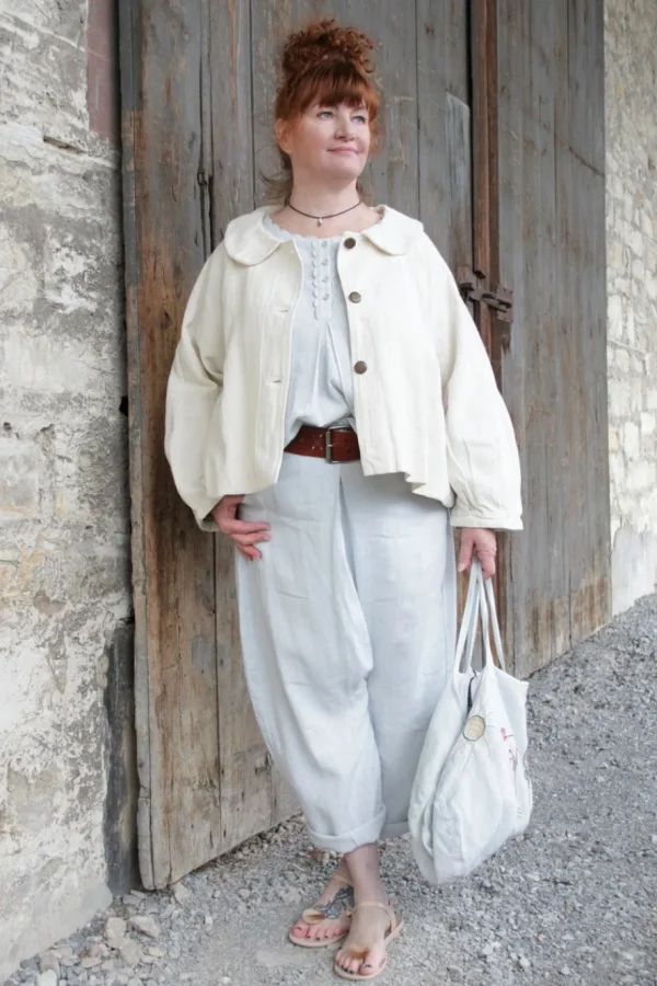 Hosen*Ewa i Walla Sarouel-Hose 11409 MAJVI in pastellblau (ice blue) - softes Leinen