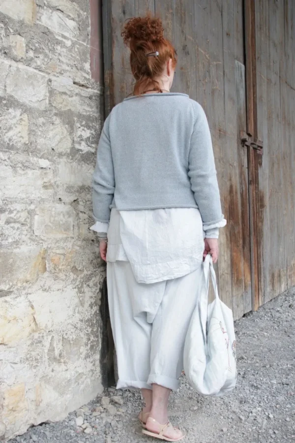 Hosen*Ewa i Walla Sarouel-Hose 11409 MAJVI in pastellblau (ice blue) - softes Leinen
