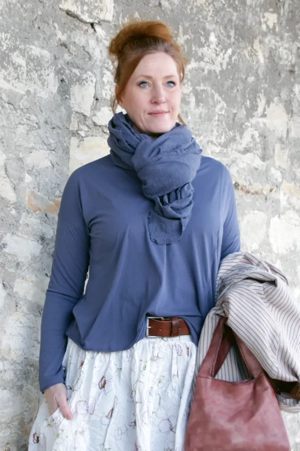 Shirts*Ewa i Walla Shirt ZITA 44146 in blau (blue) - softes Jersey aus reiner Baumwolle