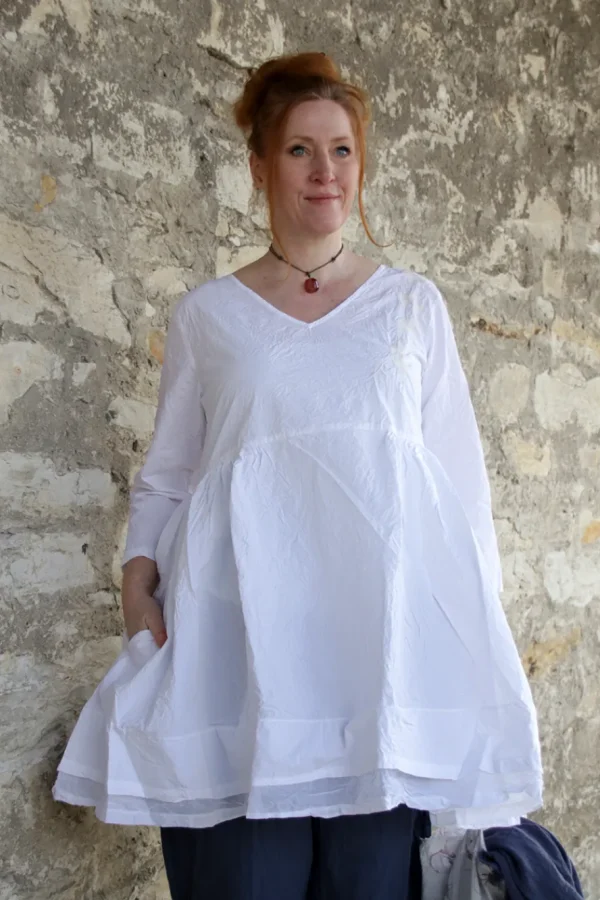 Tunika*Ewa i Walla Tunika MADICKEN 44129 in weiß (white) - reine Kitterbaumwolle