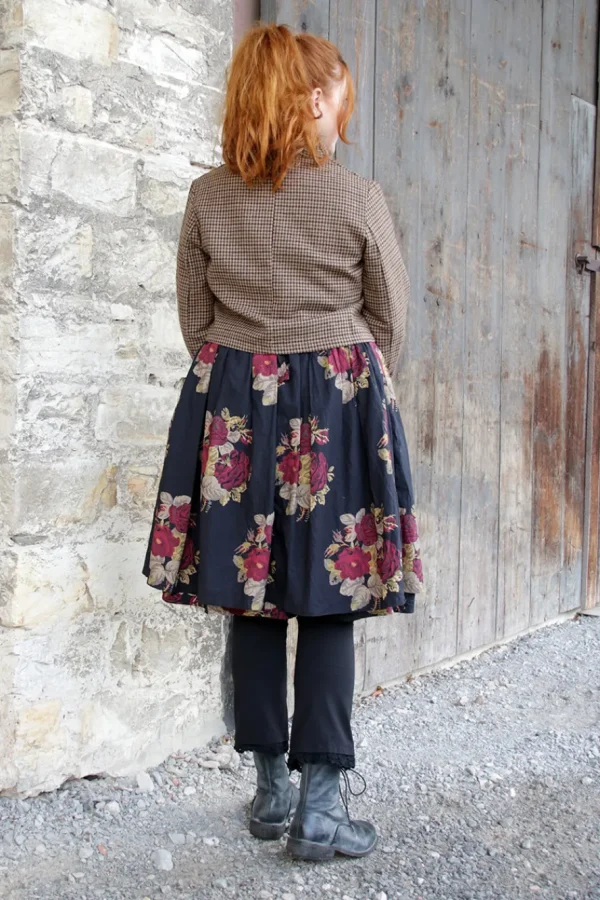 Jacken*Les Ours Jacke BEGONIA mit Hahnentrittmuster in schokobraun-caramel - softer Tweed