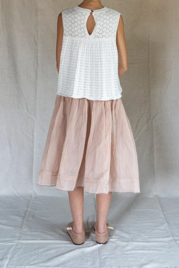 Tunika | Tops*Les Ours Tank Top FANCY in weiss - feiner Strick aus softer Baumwolle