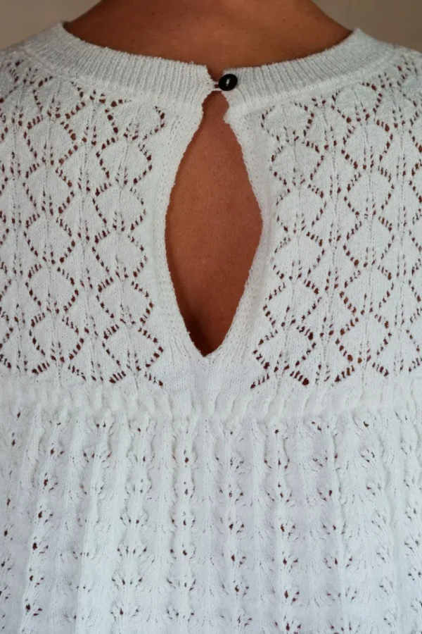 Tunika | Tops*Les Ours Tank Top FANCY in weiss - feiner Strick aus softer Baumwolle